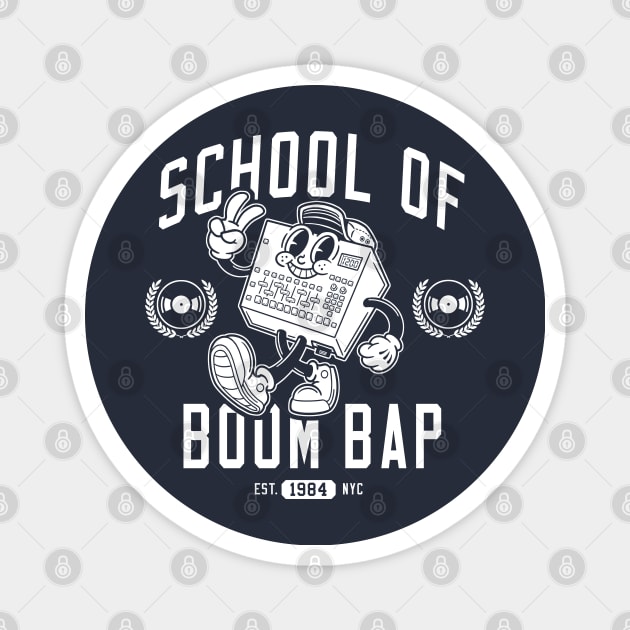 School of Boom Bap (White Print) Magnet by analogdreamz